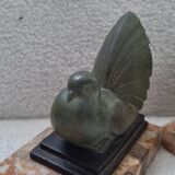 Pair of greenhouse book Art Deco animal sculpture marble base