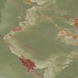 Onyx and brass dining table after Ignazio Gardella