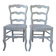 Duo de chaises style campagne réenchantées en gris perle.
