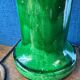 Large Art Nouveau vase in crackled green glazed stoneware – Baluster neck