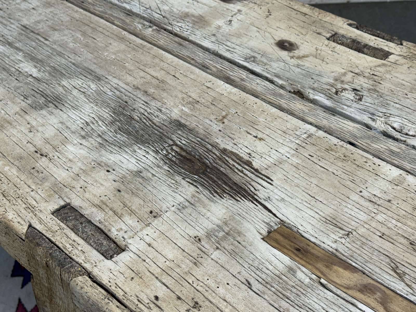 Console - raw oak carpenter's table from the 1930s