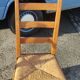 Ensemble de 4 chaises bois paille brutaliste