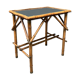 Bamboo side table with mirror top from France, 1940s