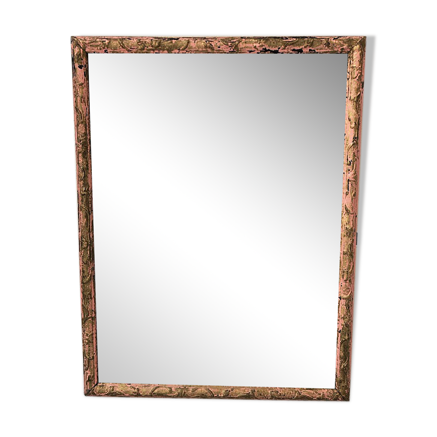 Pink patinated mirror 19th 54x70cm