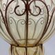 Vintage venetian pendant lamp in caged blown murano glass