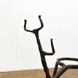 Antique wrought iron fire place pan trivet 18th century