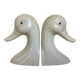 Pair of white bird, geese and duck bookends