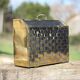 Vintage magazine rack, two-tone woven brass magazine rack, book storage