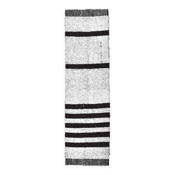 2x8 White Brown Striped Turkish Vintage Runner Rug 68x255Cm SK 242879
