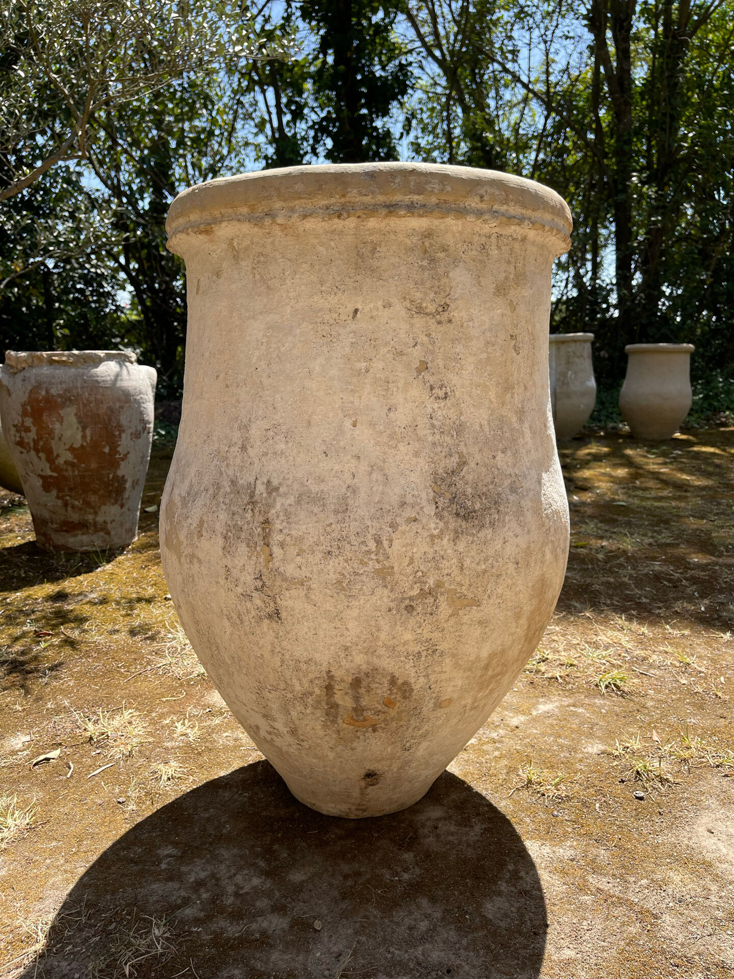 Ancient terracotta pottery jar