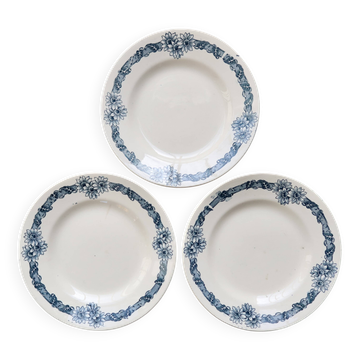 Antique dessert plate, Longchamp ironstone, Denise model.