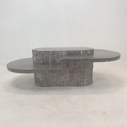 Table basse en pierre fossile, Magnussen Ponte, années 1980