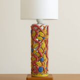 Openwork ceramic lamp base with Garden of Eden decor