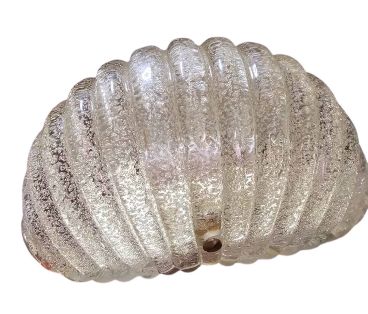 Seguso pair of Murano glass wall lights, Italy 1980