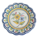 Large hand-painted French faience plate with floral decoration in folk art style.
