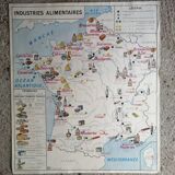 Old MDI school map: France population and Industrie