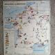 Old MDI school map: France population and Industrie