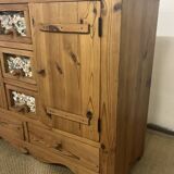 Commode en pitchpin massif vintage