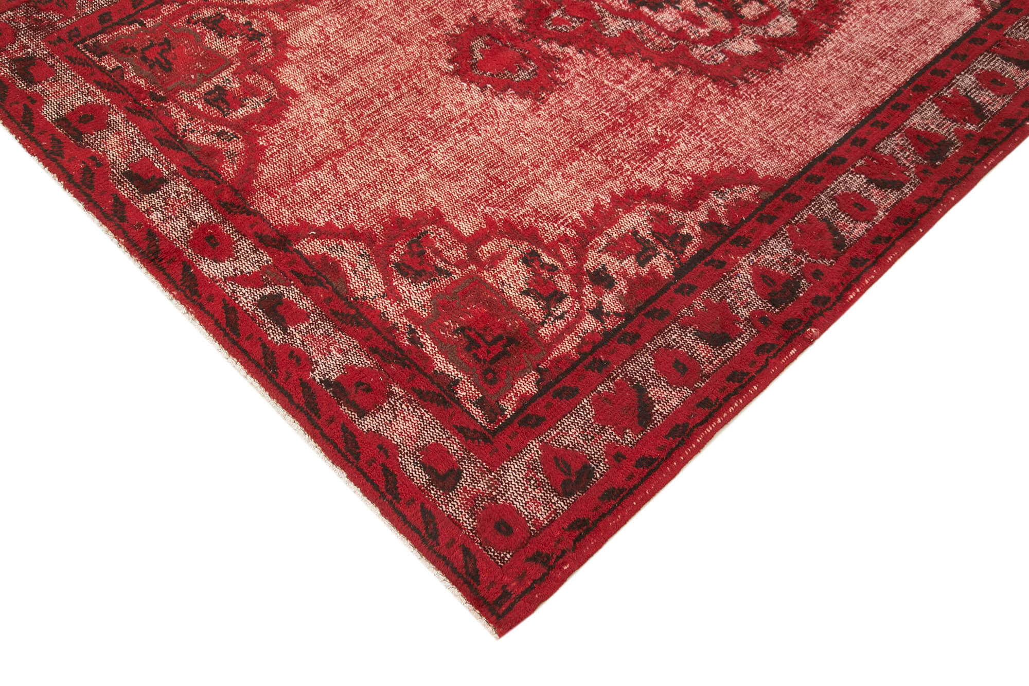 Handmade bohemian turkish 1980s 157 cm x 236 cm red carpet