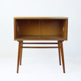 Midcentury showcase in walnut & glass, Drevovyroba Czechoslovakia 1969