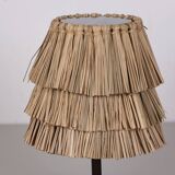 Natural Sea Grass Solar-Powered Table Lamp 27x20cm. Dark Coffee Base