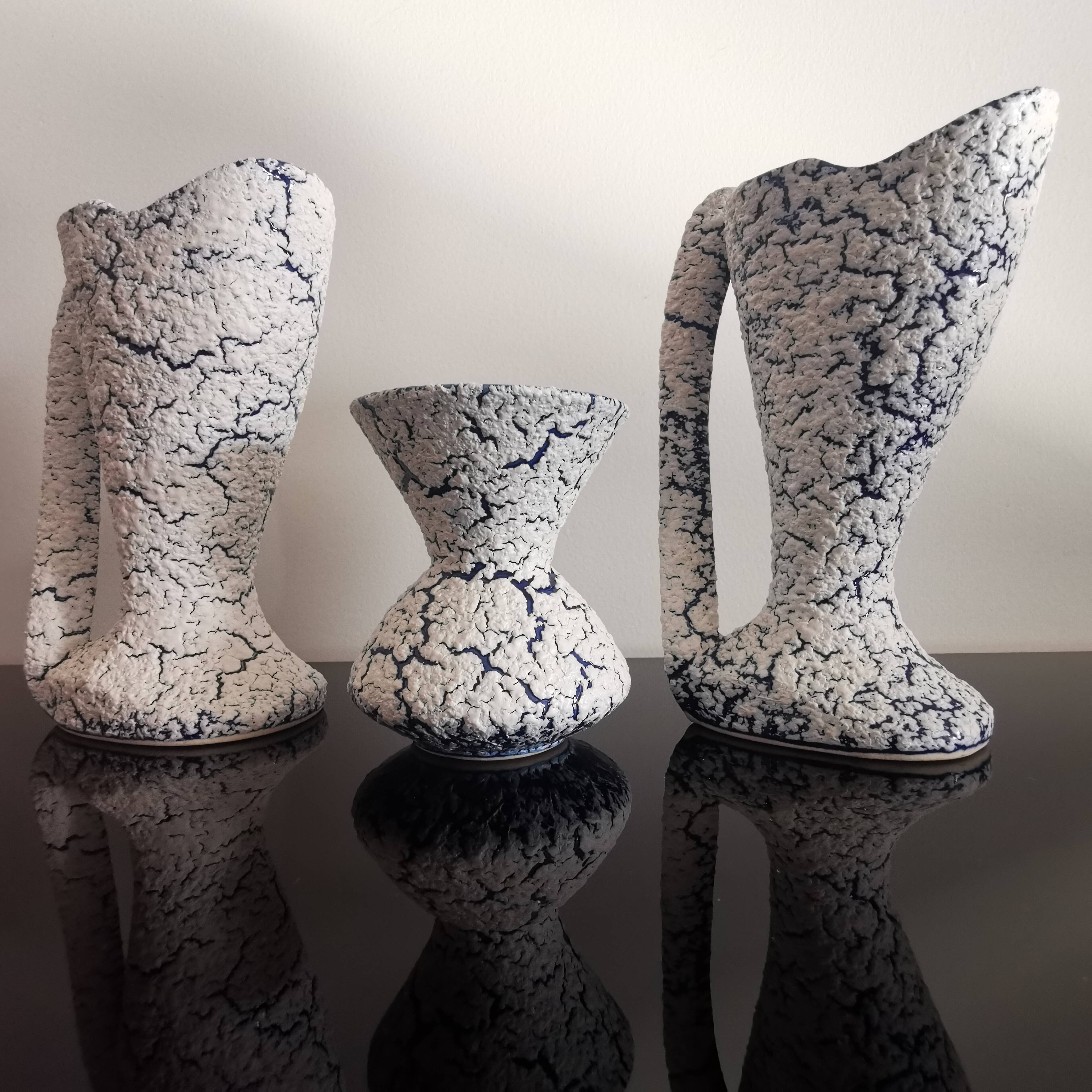 3 ceramic vases “Grès des neiges” France