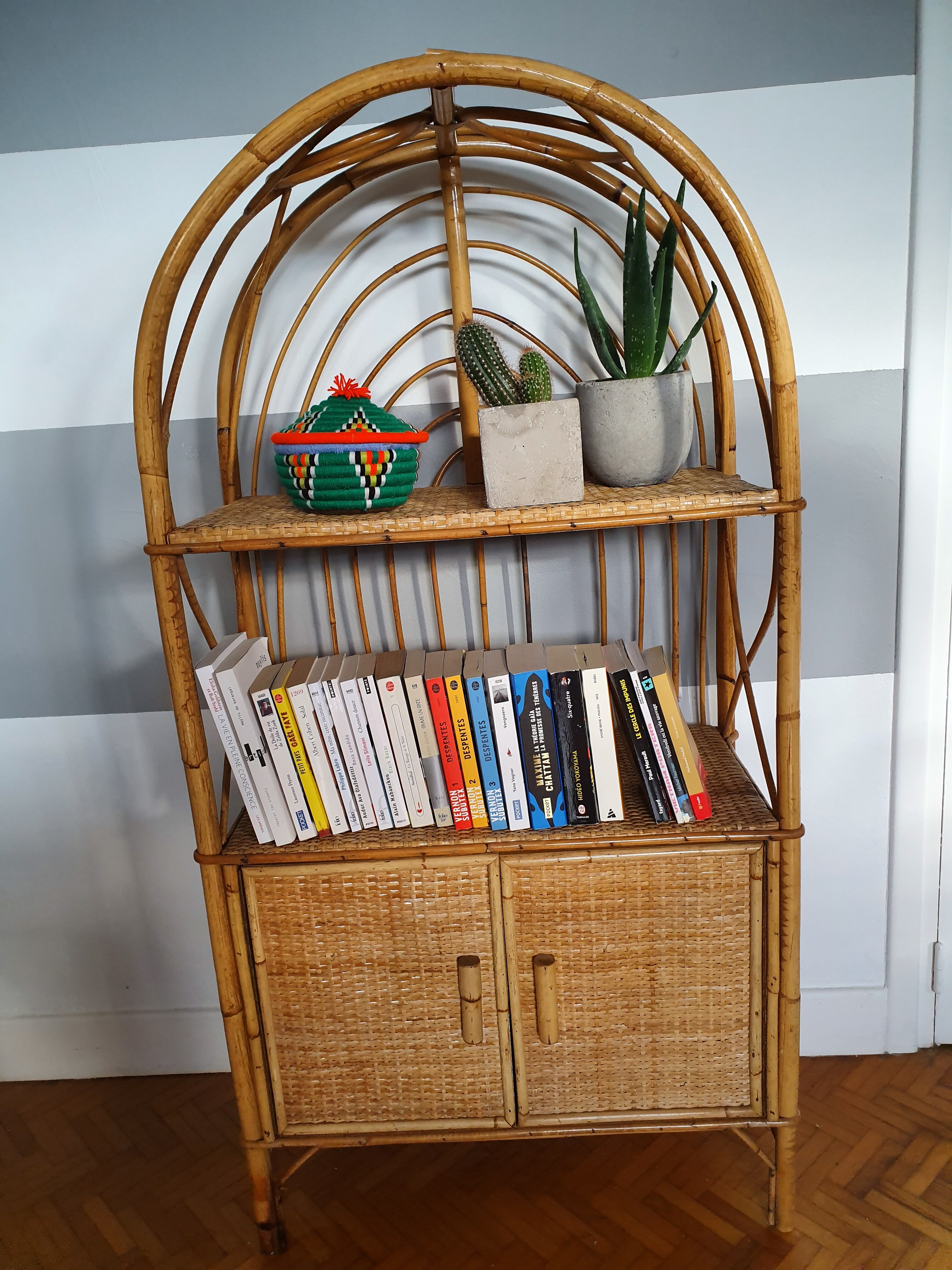 Vintage rattan shelf