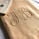 Old linen and yellow cotton sheet