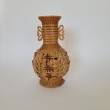 Rattan totem vase