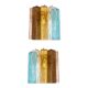 Set of Two Multicolored "Squares Bark" Murano Glass Wall Sconces in Barovie