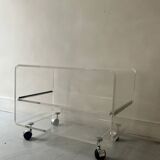 Hi-fi TV unit - coffee table in plexiglass by D. Lange, Roche Bobois 1970