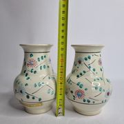 Paire de vases en céramique émaillée décorés à la main, 13 cm