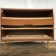 Bi-color shoe cabinet of the 50s with compass feet