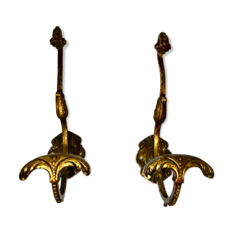 Bronze coat hanger pair
