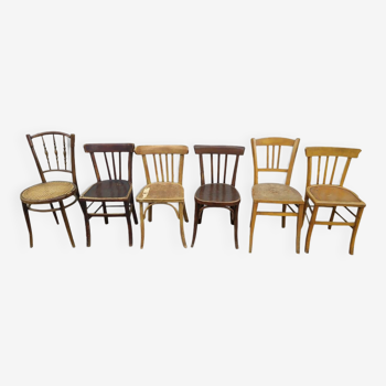 Set of 6 wooden bistro chairs - luterma