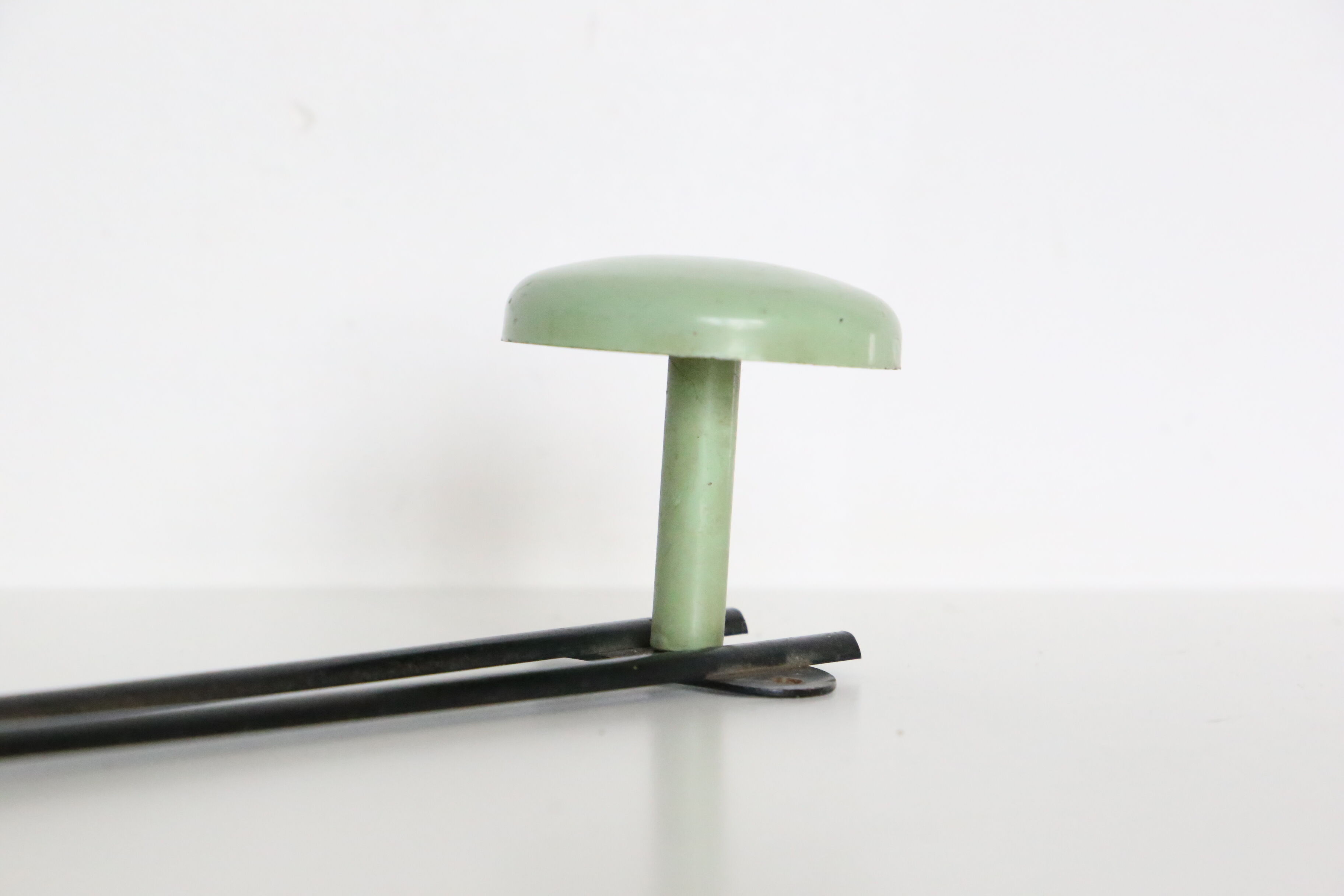 Metal, green and black, vintage wall coat holder