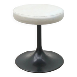 Tabouret pied tulipe en métal et skai, 1970