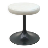 Tabouret pied tulipe en métal et skai, 1970