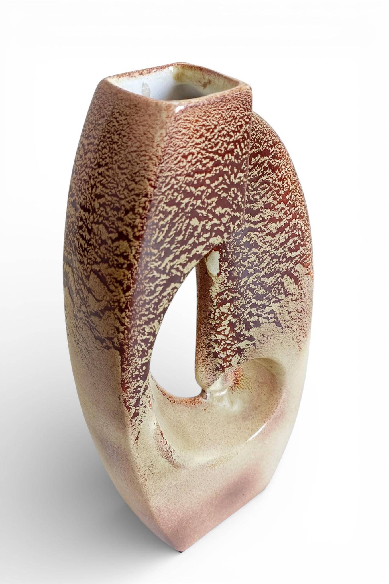Midcentury Ceramic Vase Sculpture by Roberto Rigon for Bertoncello, Italy, 1960s