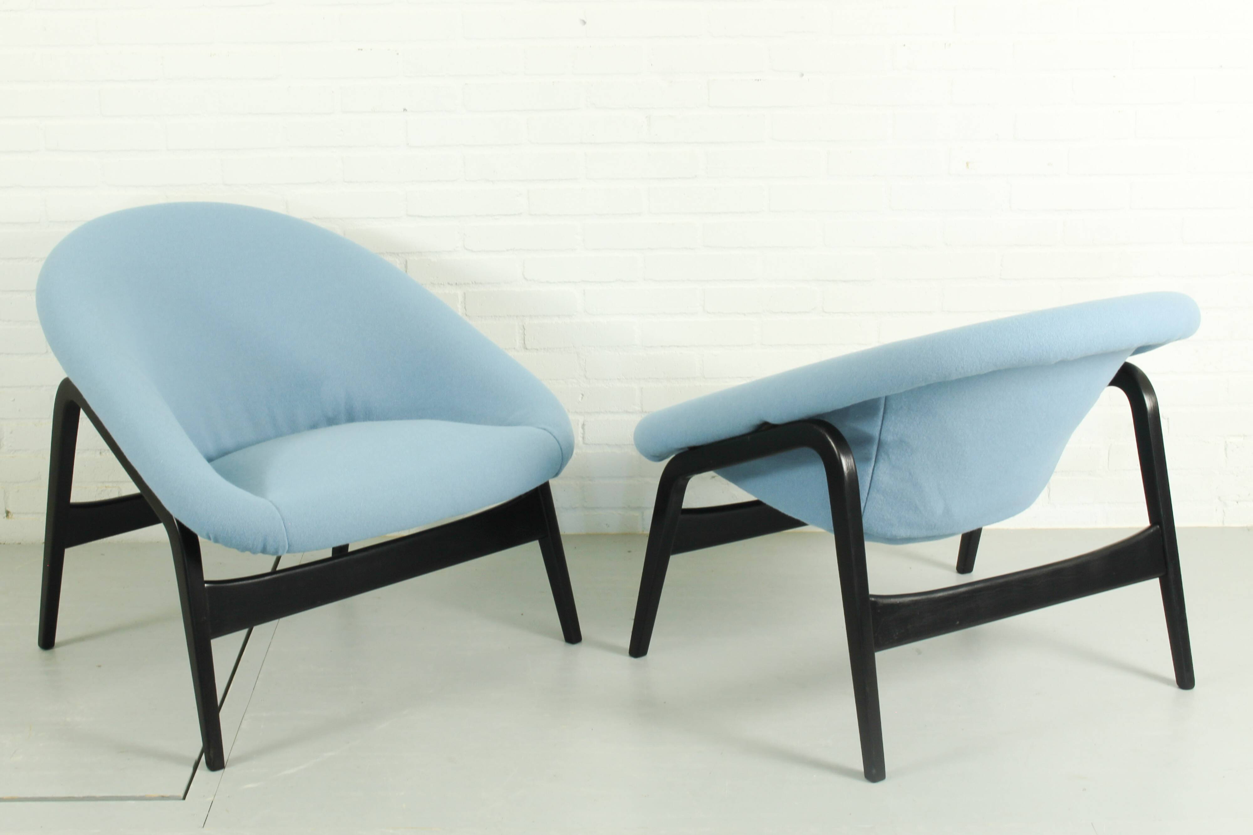 Set of 2 Hartmut Lohmeyer for Artifort lounge chairs Model 118 'Columbus',  The Netherlands 1957