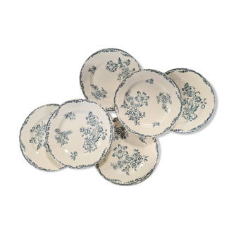 6 flat plates in "Saxony" model iron earth from the French Salins factory