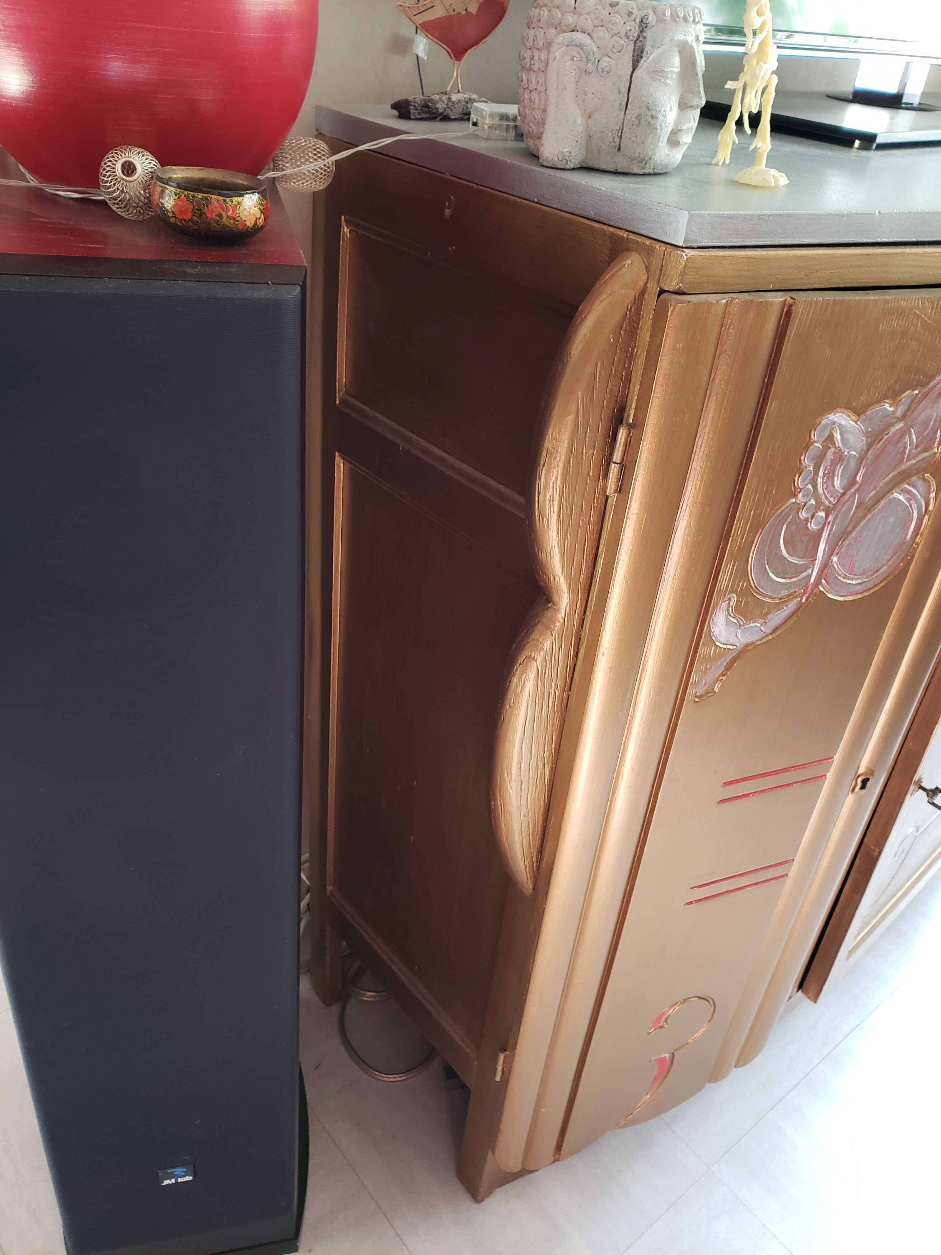Restyled art deco storage side cabinet