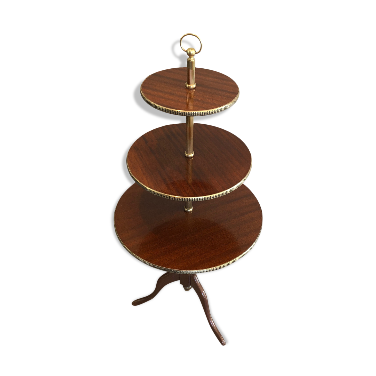 Round table of neoclassical style with triple plateaux 1940