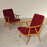 Pair of Boomerang armchairs Antonin Suman TON Thonet 1960