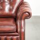 Brown cow leather Chesterfield armchair in a unique design