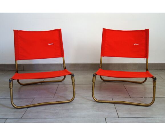 Paire de fauteuils de plage Lafuma années 60