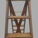 Double library ladder in solid fir 19th century
