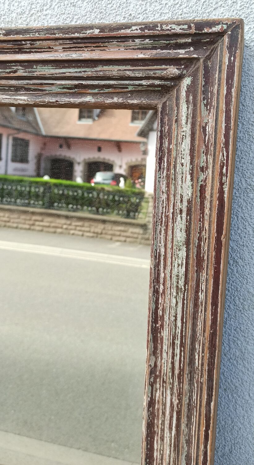 Rectangular mirror in old wood
