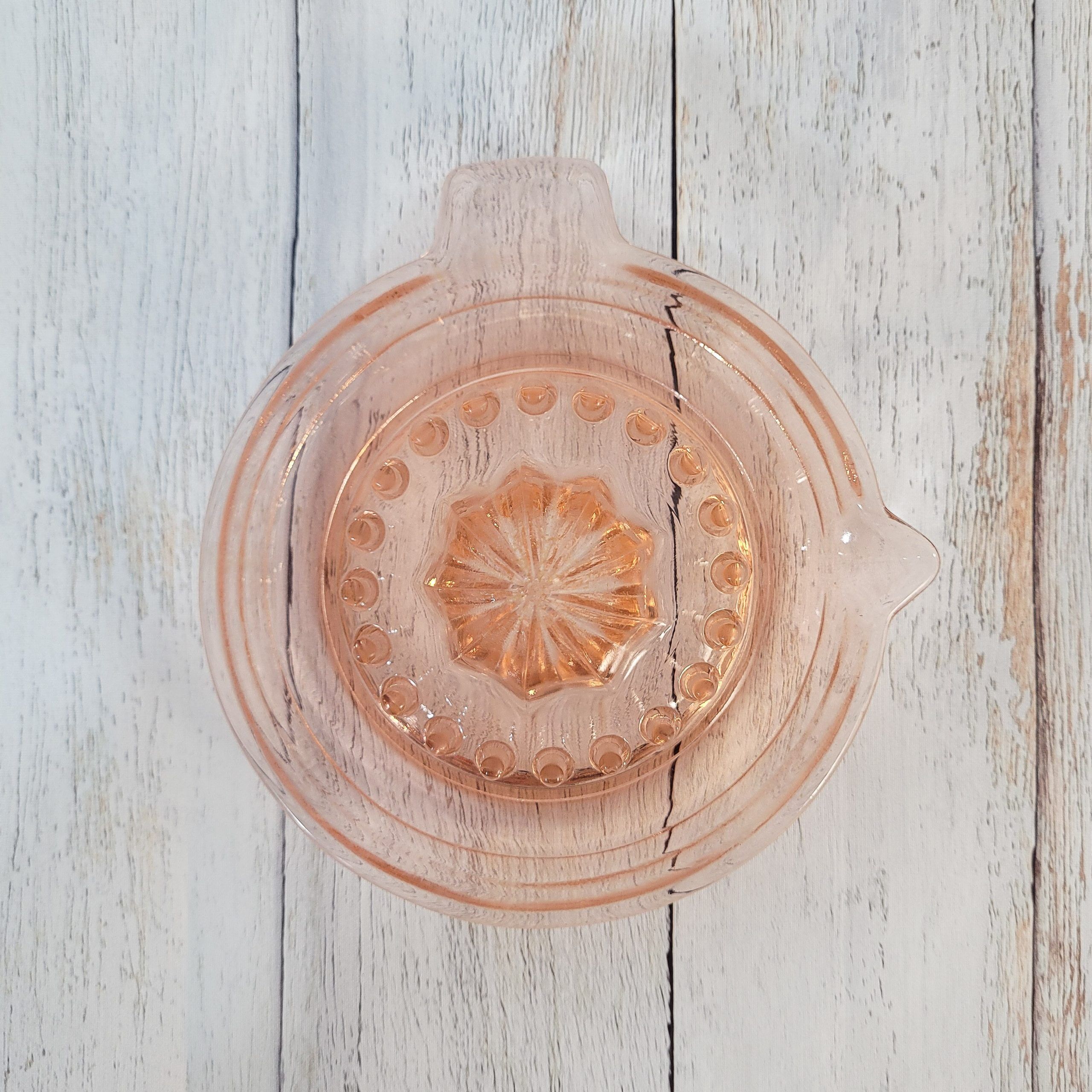 Citrus press molded glass vintage pink