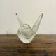 Lalique "sylvie" — dove vase in satin and polished pressed crystal